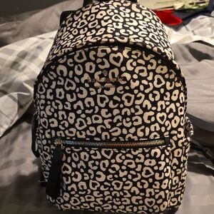 Kate Spade Black and Cream Animal Print Backpack